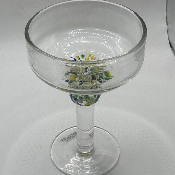 Unique Vtg Margarita Set Hand blown With Swirl 6 Lrg Glasses, 1 Lrg Pitcher - Picture 9 of 16